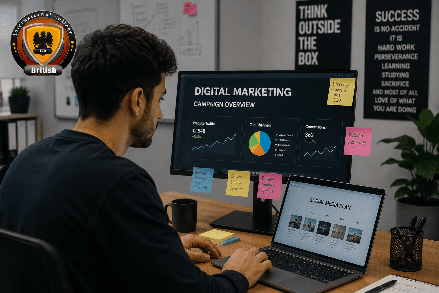 Student acquiring pre-graduation experience for digital marketing internships GCC